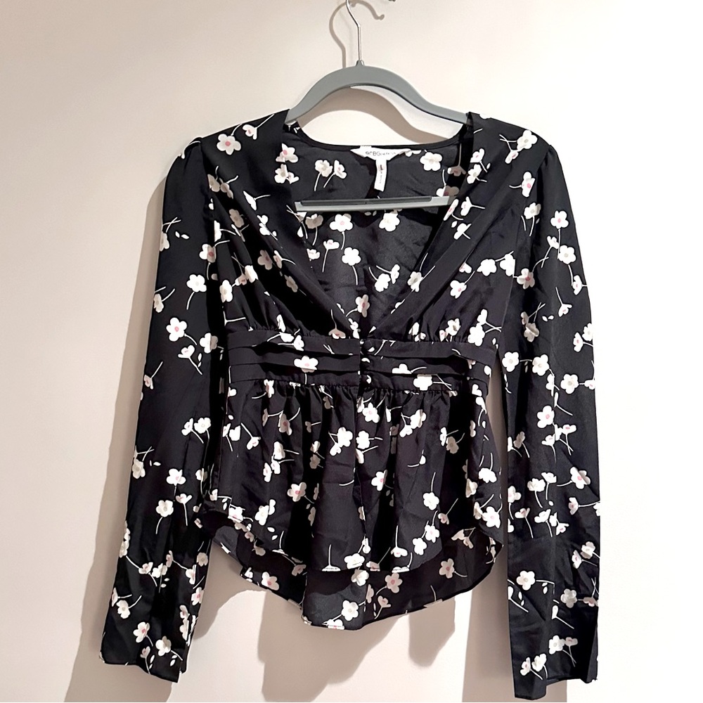 BCBGeneration Floral long sleeve blouse